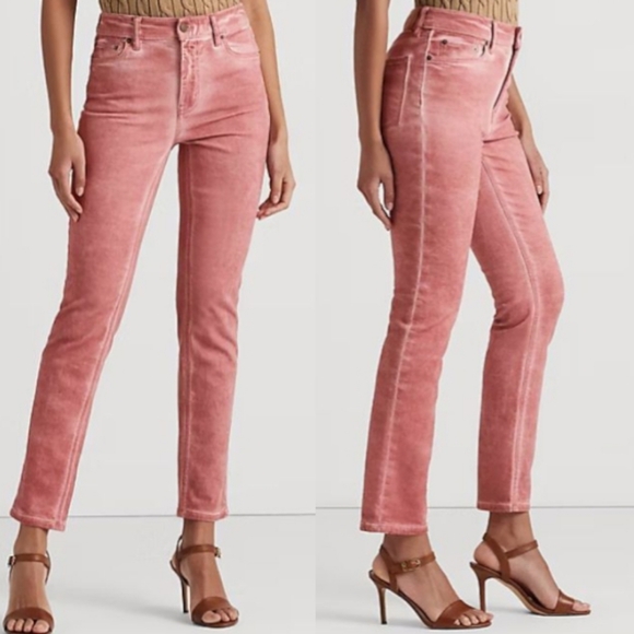 Lauren Ralph Lauren High Rise Ankle Jeans Mauve - Picture 4 of 11